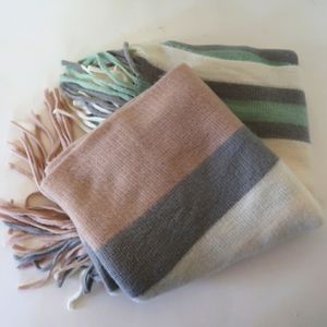 Steve Madden Scarf Boho Ivory Mauve Mint Green Gray Super Soft Comfy Warm Cozy